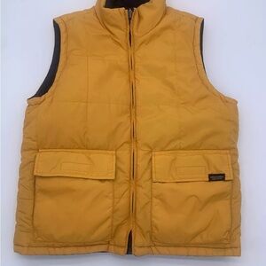 VNTG Reversible Women's  Abercrombie & Fitch Yellow Full Zip Up Puffer Vest Sm